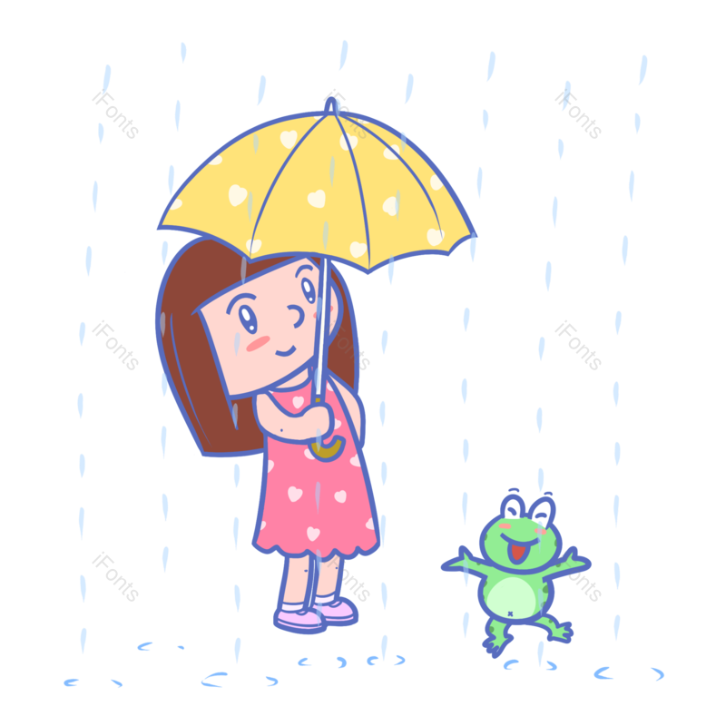 卡通图片,儿童元素,儿童卡通PNG,雨水免抠素材
